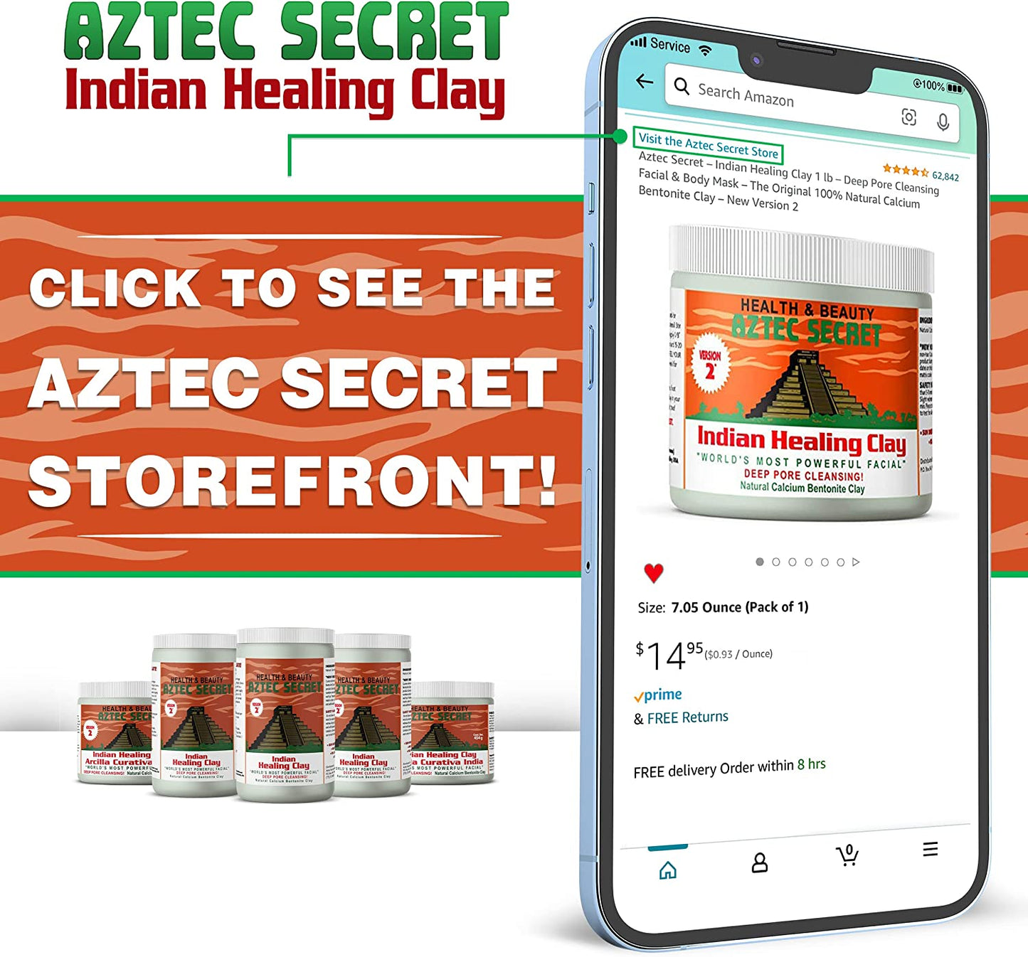 Indian Healing Clay by  for Unisex - 2 Lb Clay, 908 Gram
