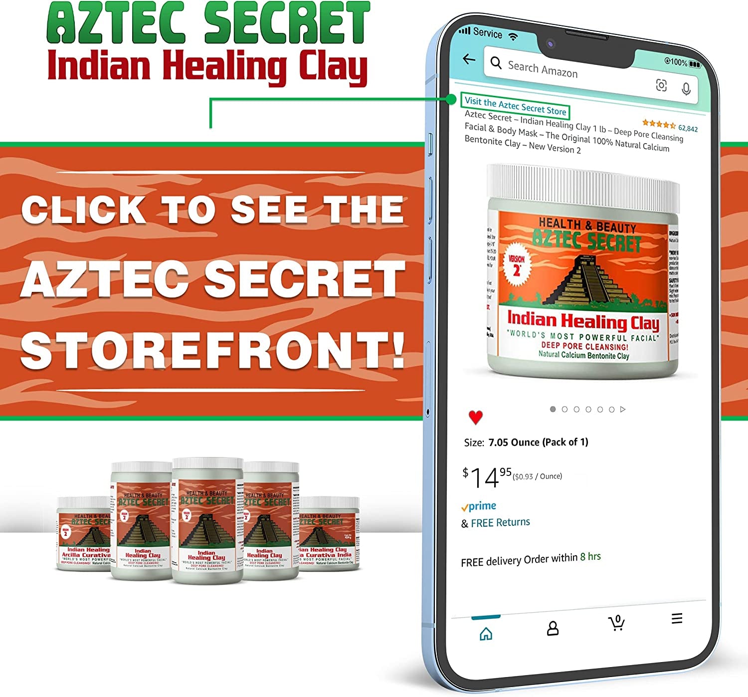 Indian Healing Clay by  for Unisex - 2 Lb Clay, 908 Gram