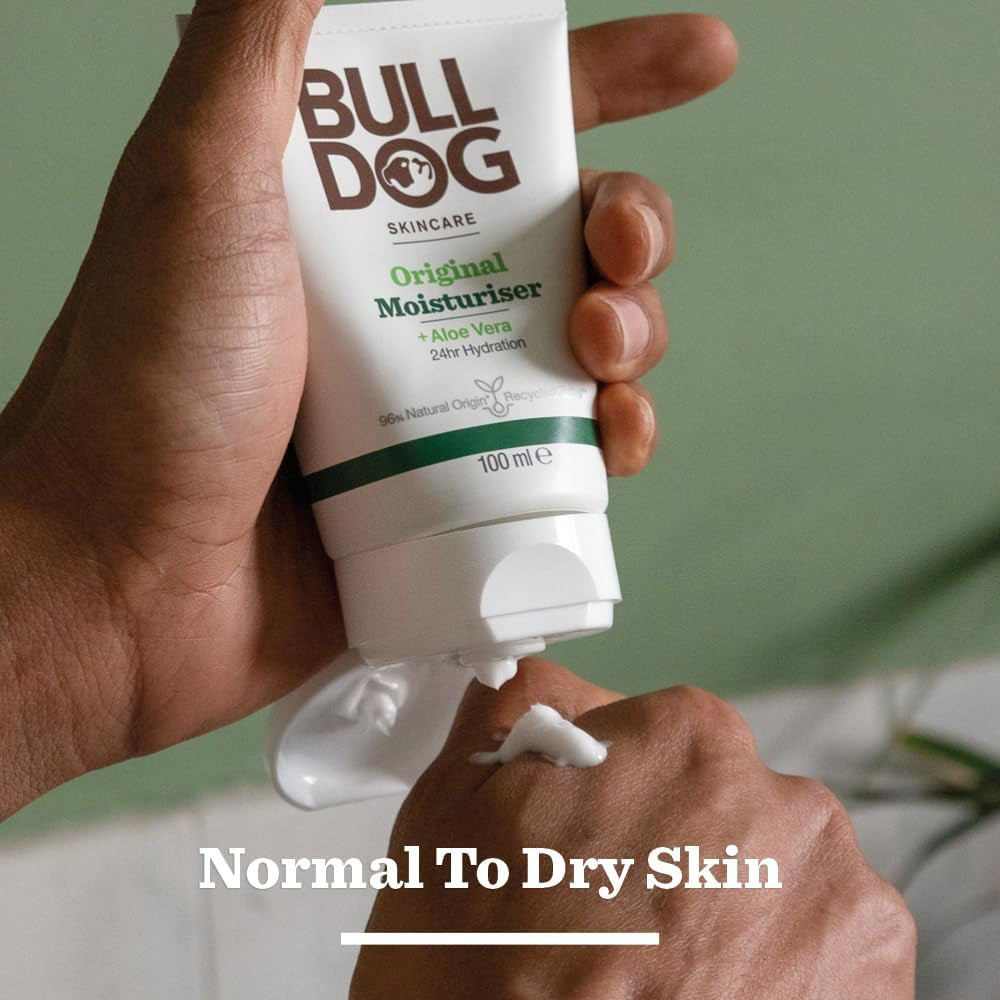 Skincare for Men Original Moisturiser, All Day Hydration, with Aloe Vera, Camelina Oil and Green Tea, 100Ml
