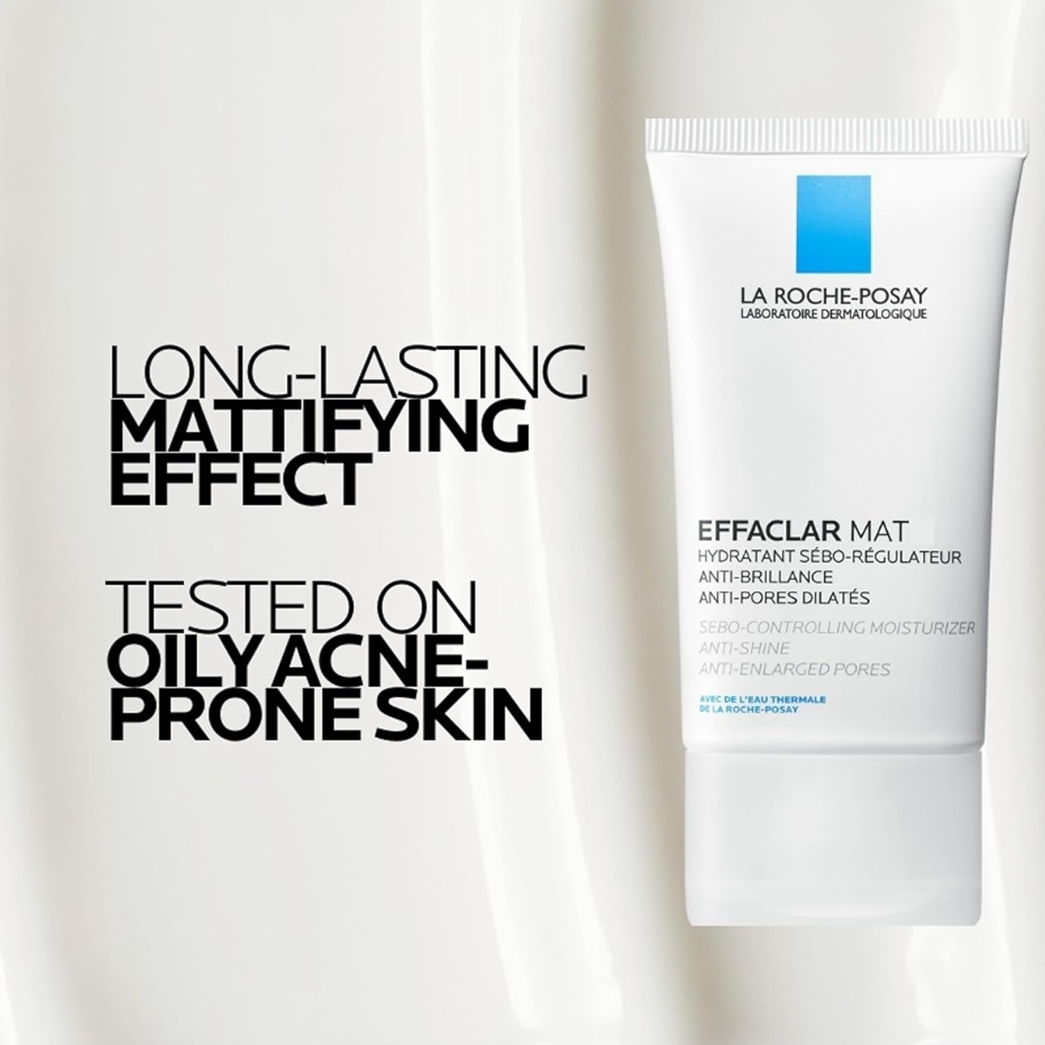 La Roche-Posay Anti-Acne Moisturiser, Anti-Shine, Anti-Enlarged Pores, Sebo-Controling Moisturiser, Effaclar Mat, 40Ml