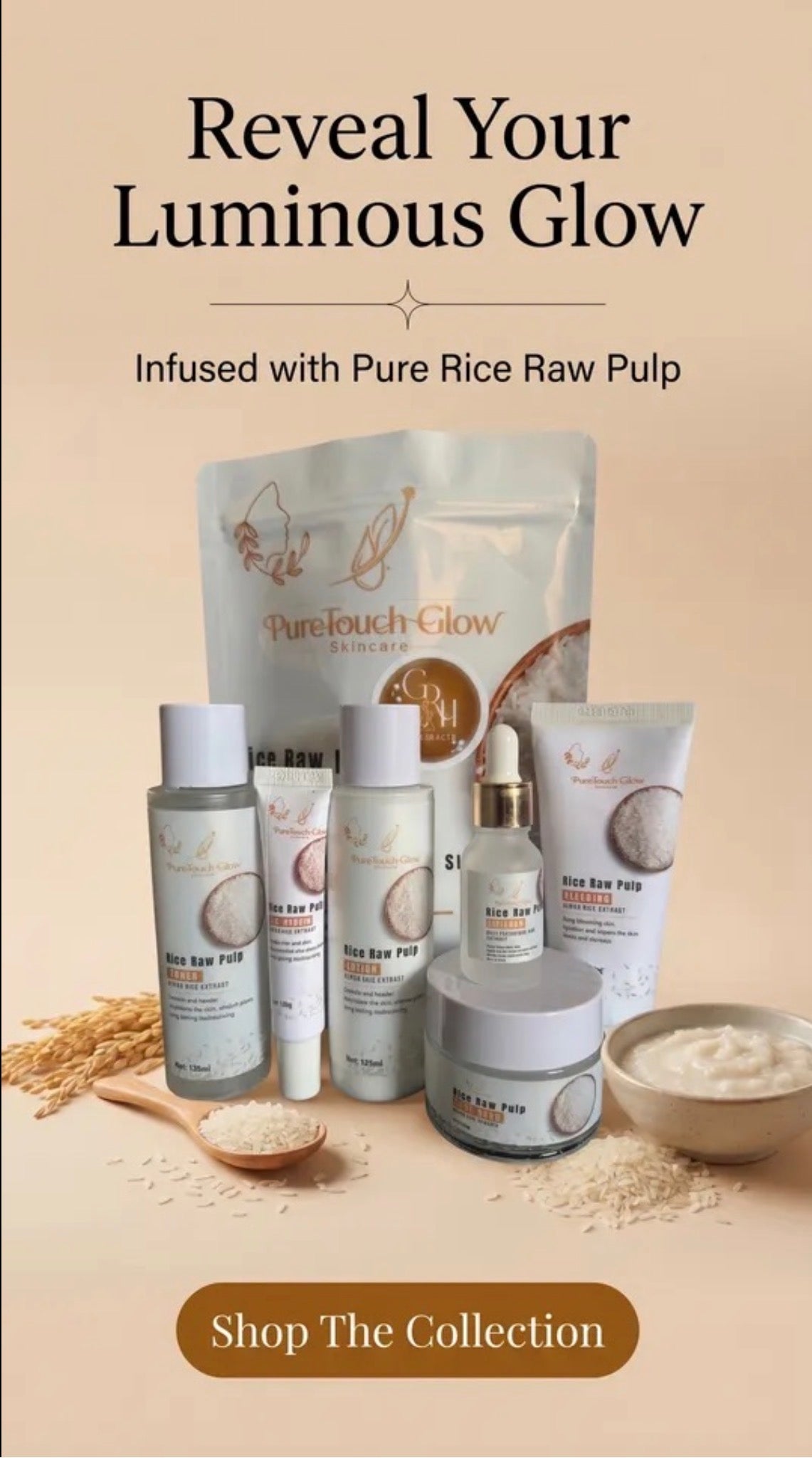 PureTouch Glow Rice Raw Pulp Rejuvenating Set of 6