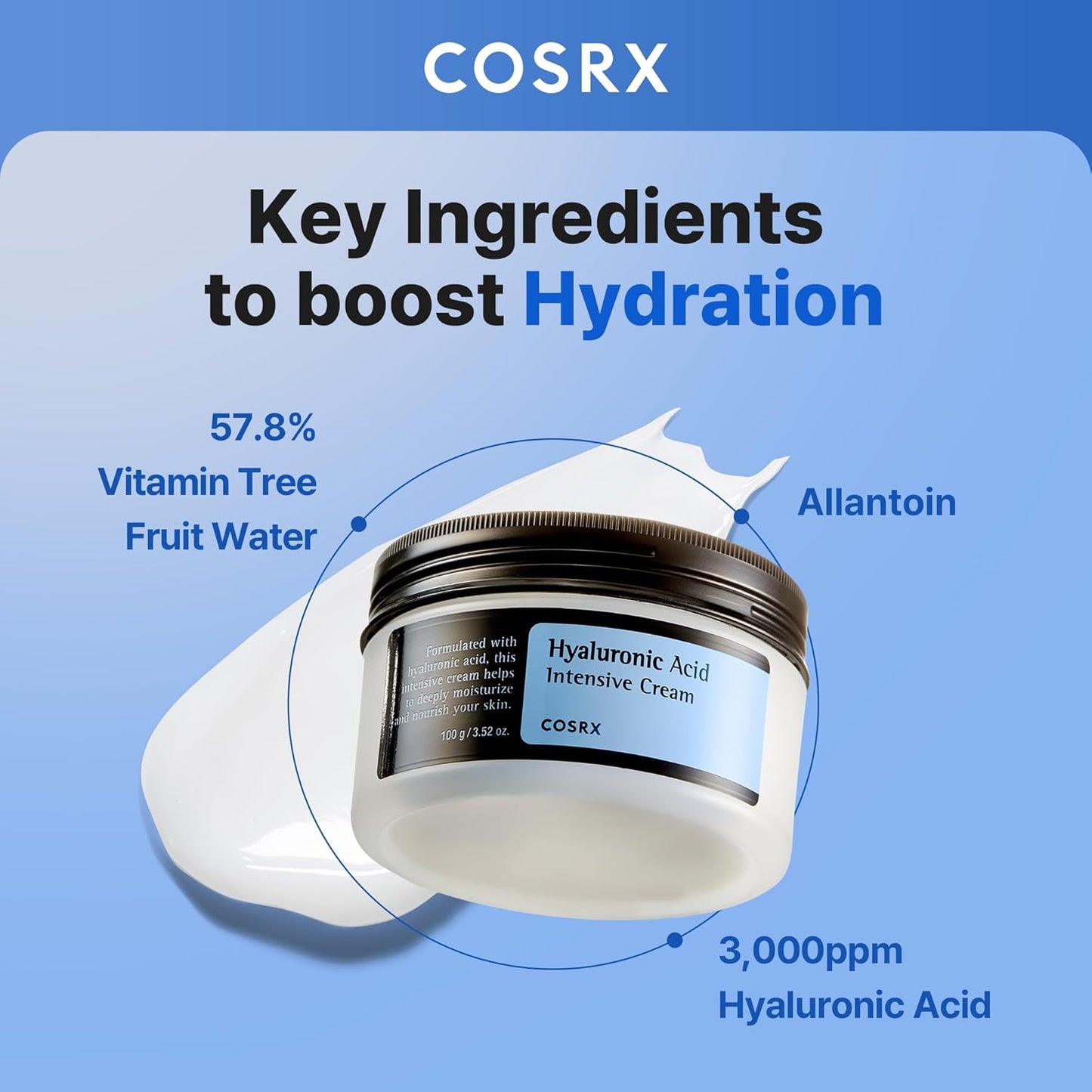Hyaluronic Acid Intensive Cream 100G | Wrinkle Cream | Korean Skin Care, Animal Testing Free, Paraben Free